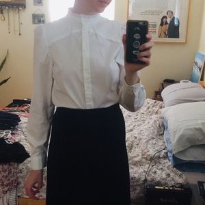 Ruched shoulder white blouse - Urban Outfitters